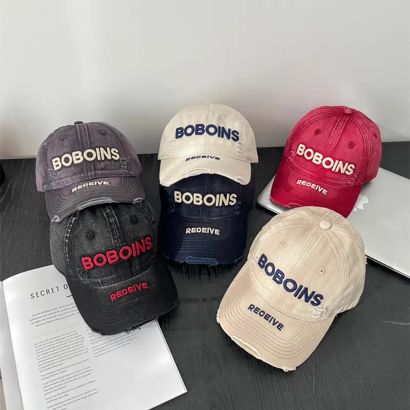 New Soft Washable Letter Embroidered Raked Baseball Caps - Image 10