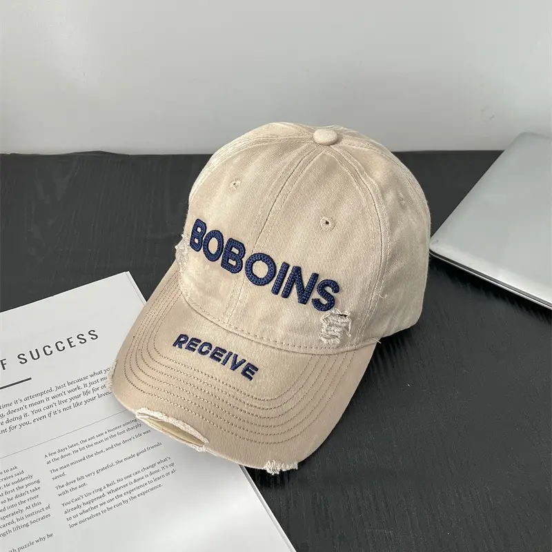 New Soft Washable Letter Embroidered Raked Baseball Caps - Image 4
