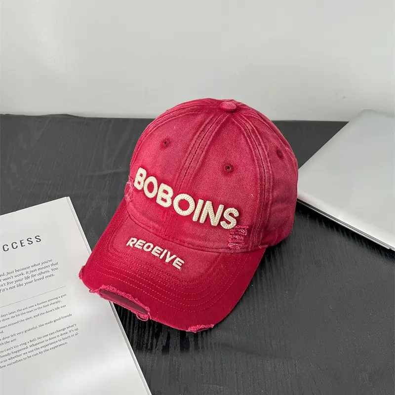 New Soft Washable Letter Embroidered Raked Baseball Caps - Image 5