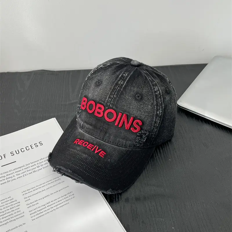 New Soft Washable Letter Embroidered Raked Baseball Caps - Image 6