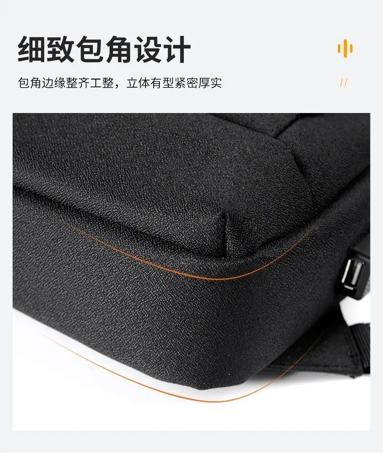 Men's Black Waterproof Cross-Border Logo Chest Bag — feature 15