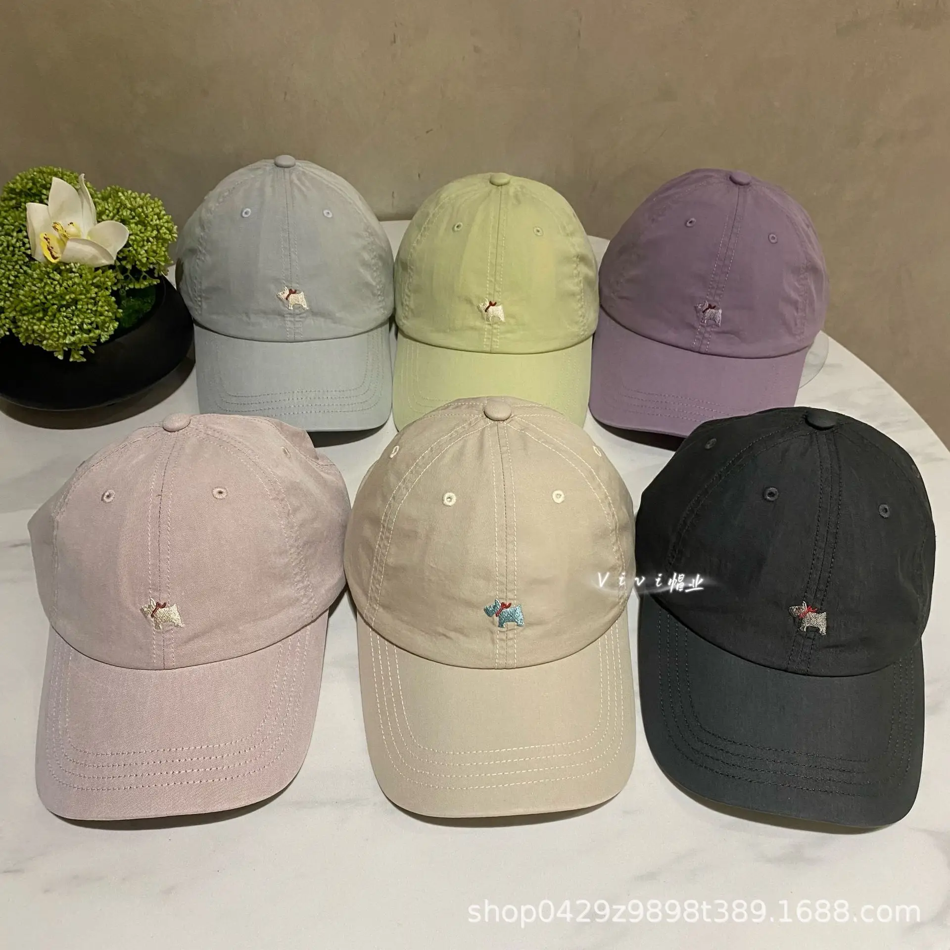 Purple Embroidered Baseball Cap for Women Spring Summer