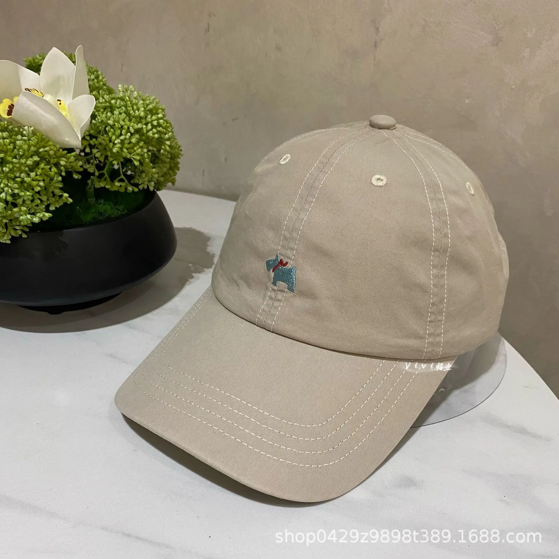 Purple Embroidered Baseball Cap for Women Spring Summer