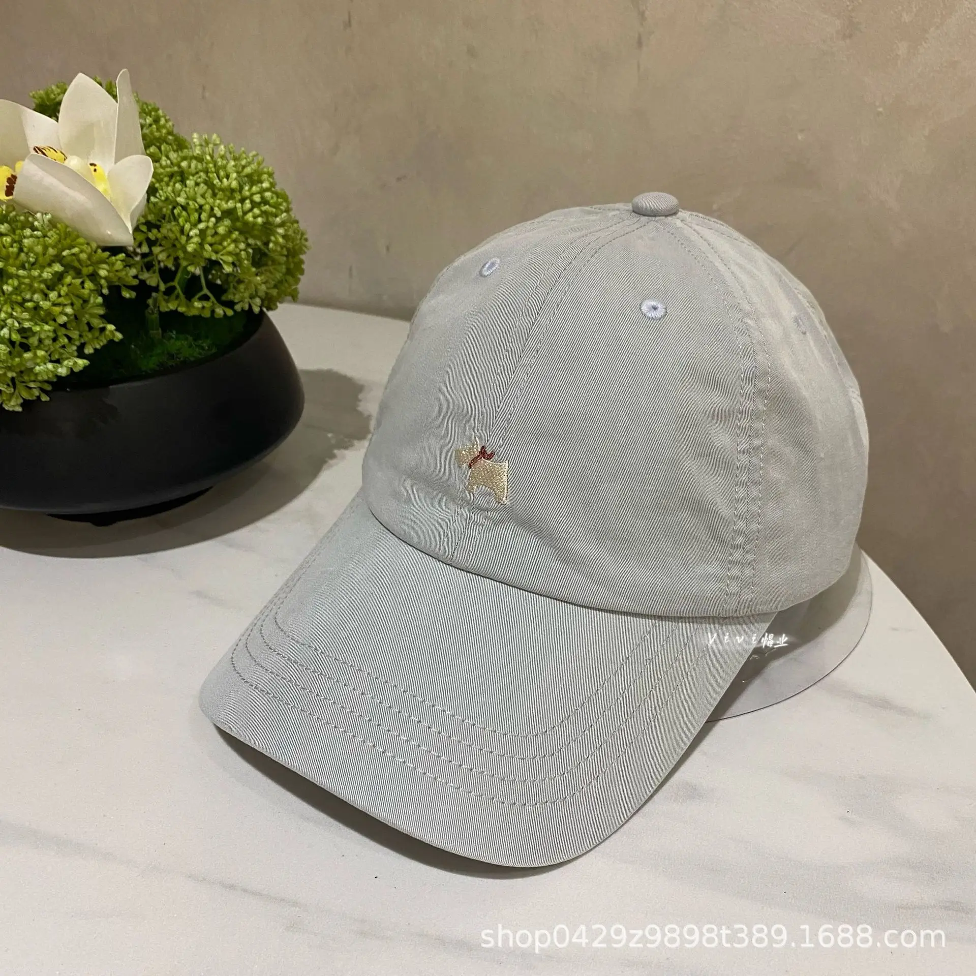 Purple Embroidered Baseball Cap for Women Spring Summer