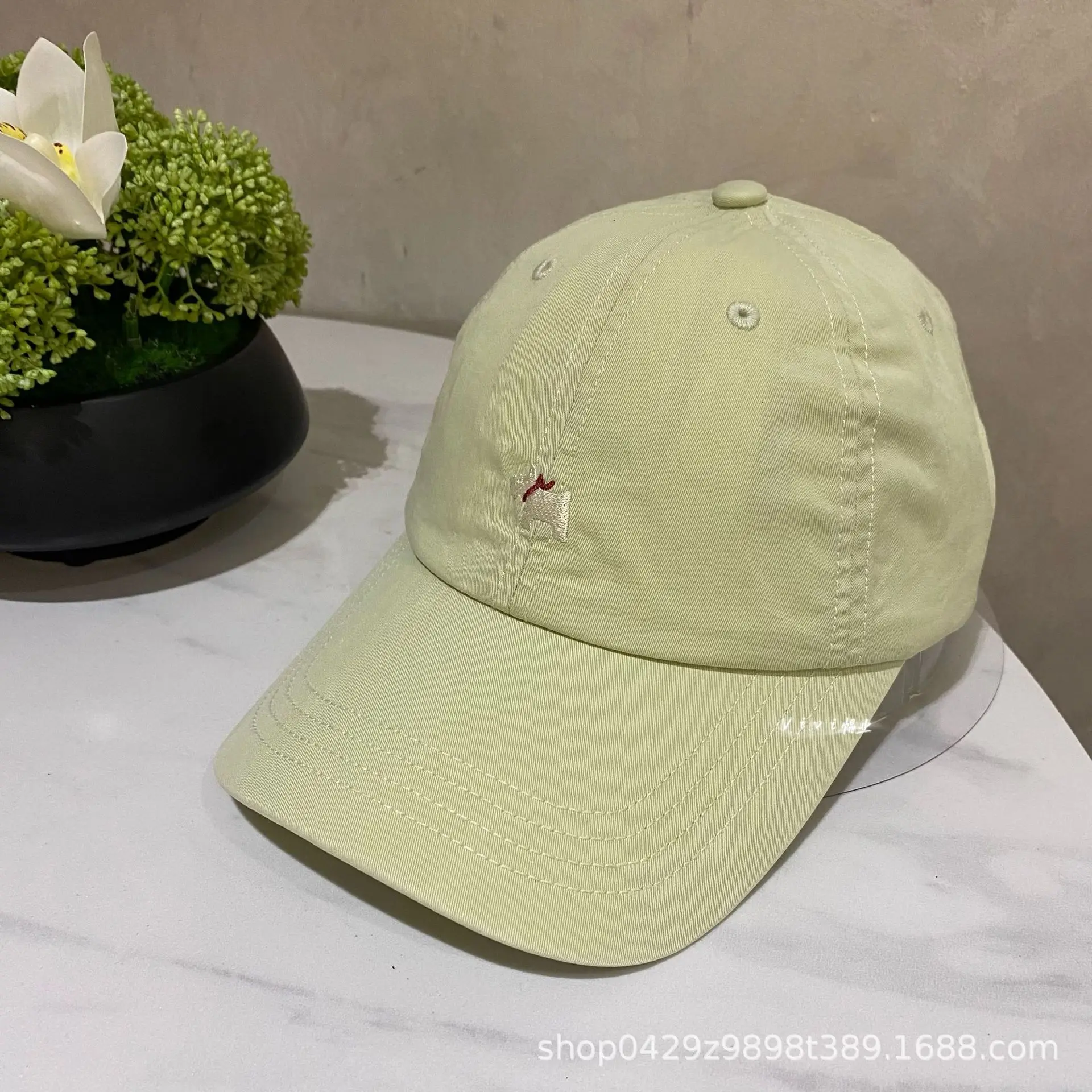 Purple Embroidered Baseball Cap for Women Spring Summer