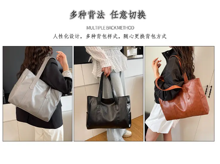 Red Leather Vintage Shoulder Bag Large Capacity 2025 — feature 12