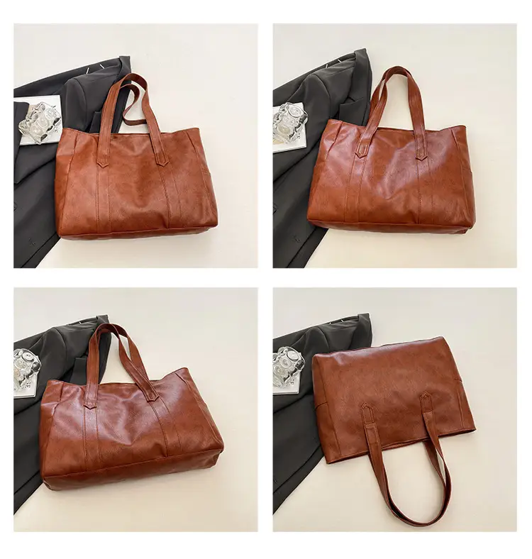 Red Leather Vintage Shoulder Bag Large Capacity 2025 — feature 13