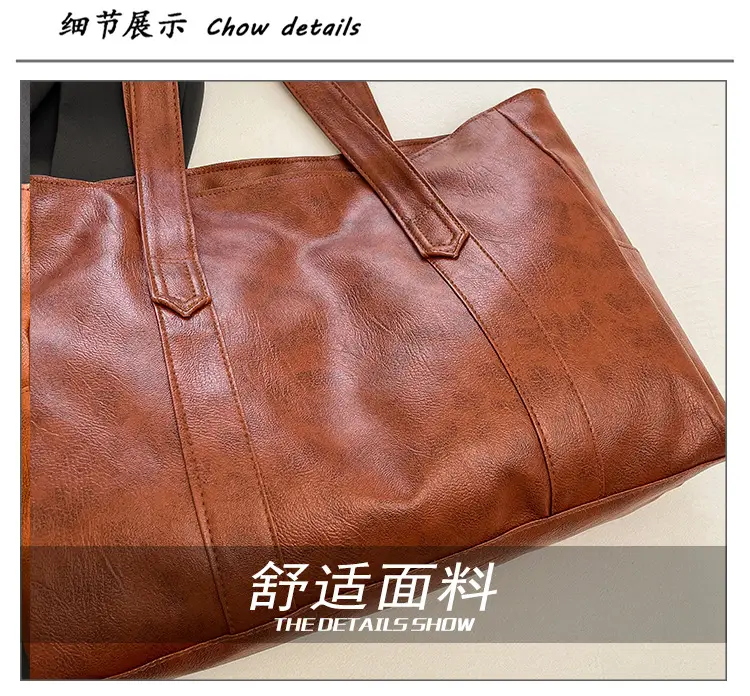 Red Leather Vintage Shoulder Bag Large Capacity 2025 — feature 4