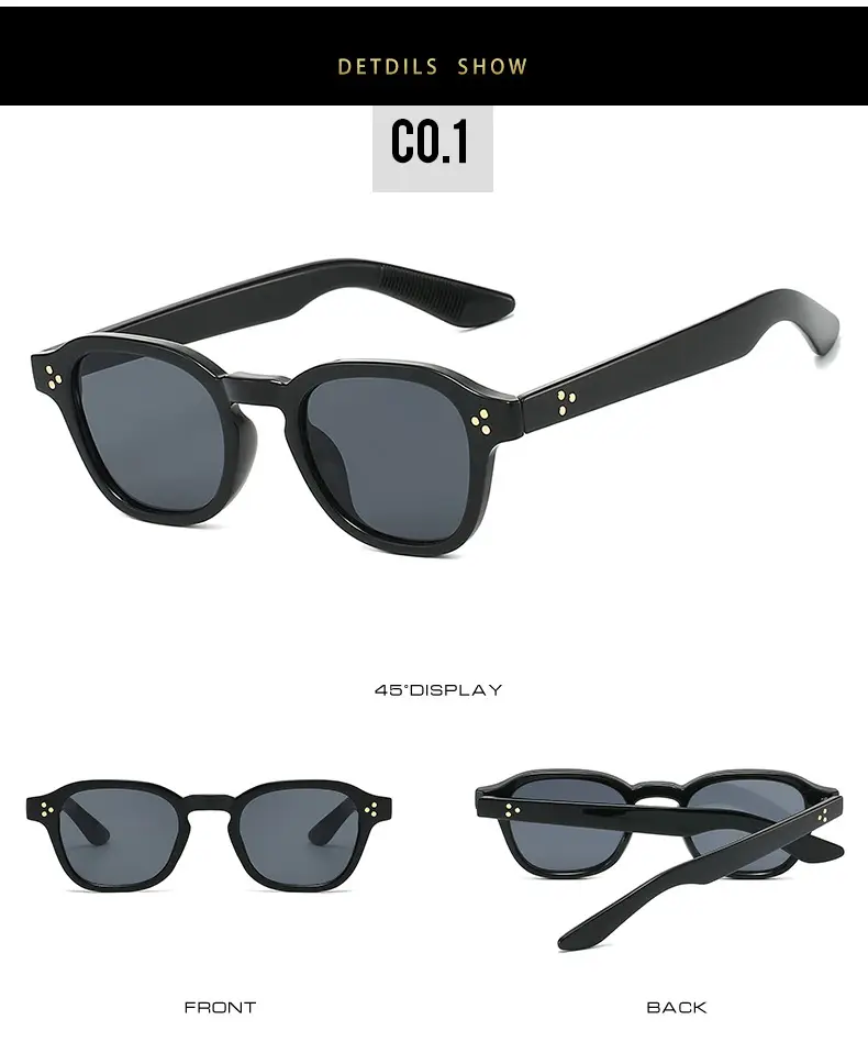 Women Retro Tortoiseshell Sunglasses Anti-UV Black β feature 7