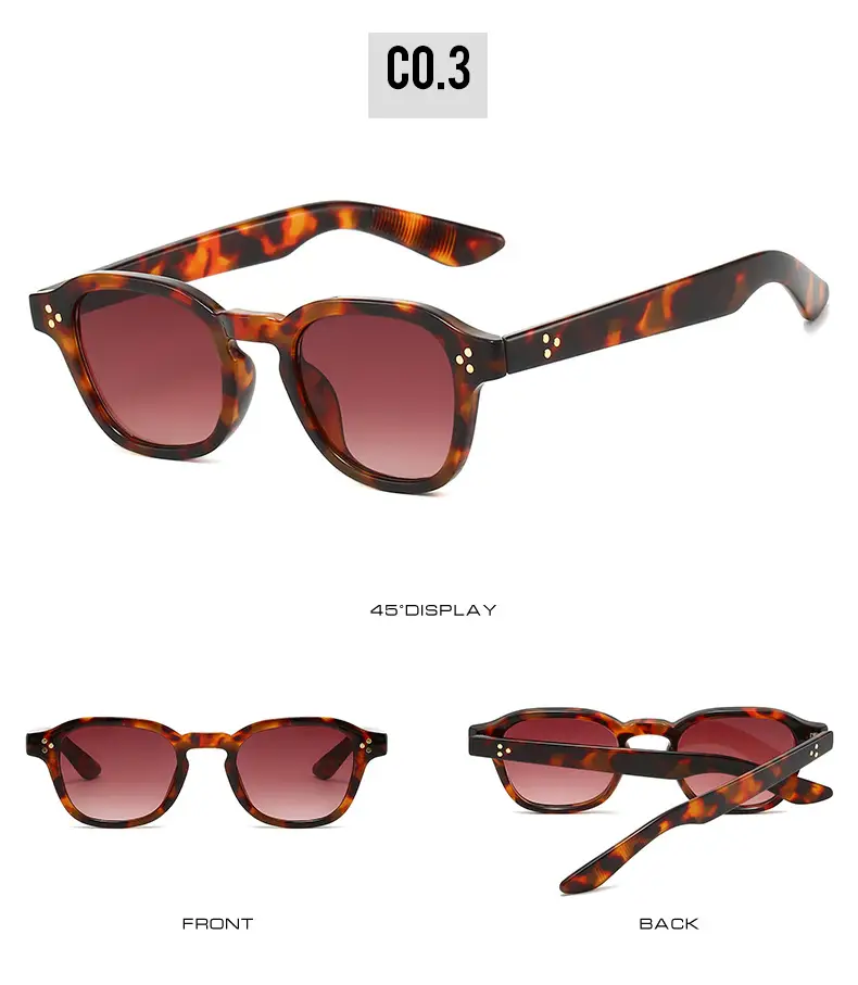 Women Retro Tortoiseshell Sunglasses Anti-UV Black β feature 9
