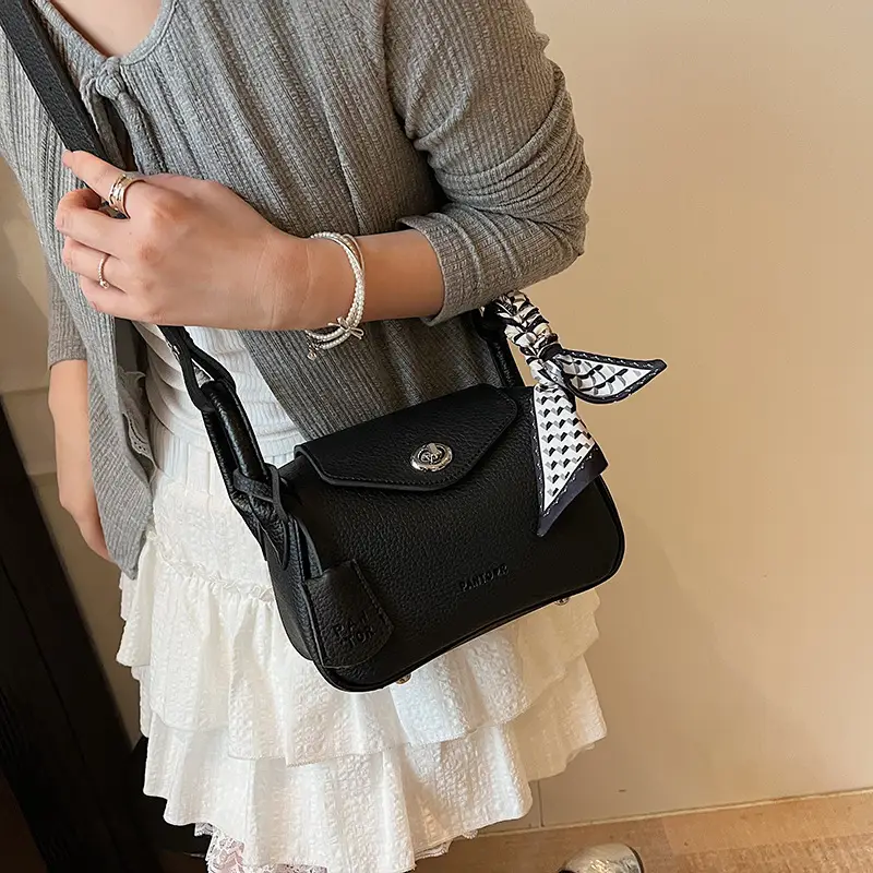 Women's Yellow Textured Shoulder Crossbody Bag - Image 10