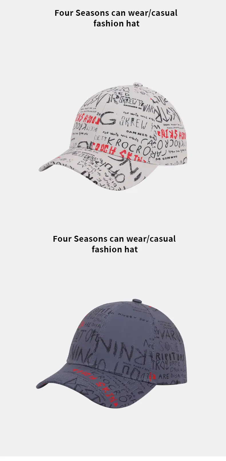 Graffiti Baseball Cap Men Women Sunshade Cross Border Print — feature 10