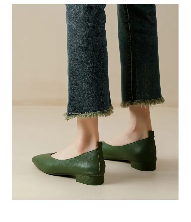 Soft Leather Mom Shoes for Women, Soft Leather Flat Shoes, Spring New Style, Versatile Soft Sole Comfortable Granny Shoes, Women's Shallow Work Shoes — feature 30