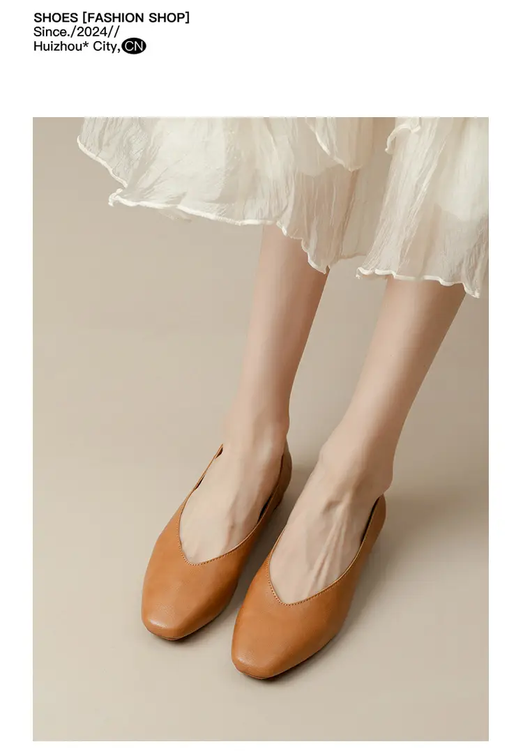 Soft Leather Mom Shoes for Women, Soft Leather Flat Shoes, Spring New Style, Versatile Soft Sole Comfortable Granny Shoes, Women's Shallow Work Shoes — feature 43
