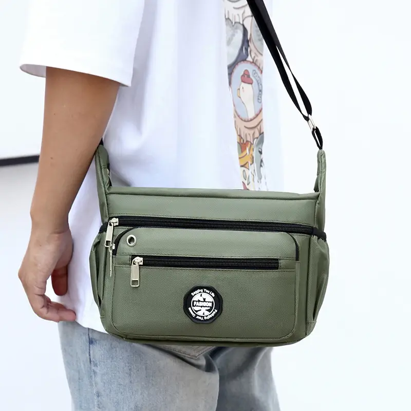 Men's Large Capacity Shoulder Bag Green - Image 8