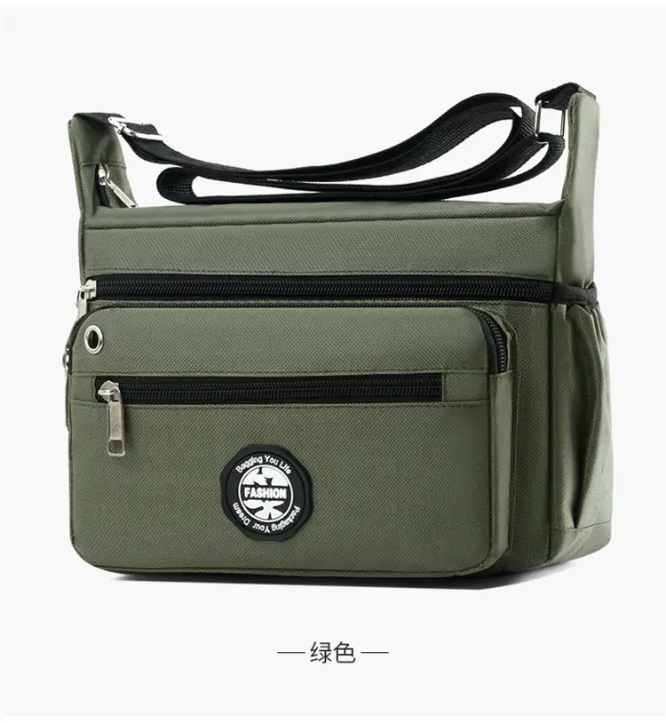 Men's Large Capacity Shoulder Bag Green — feature 21