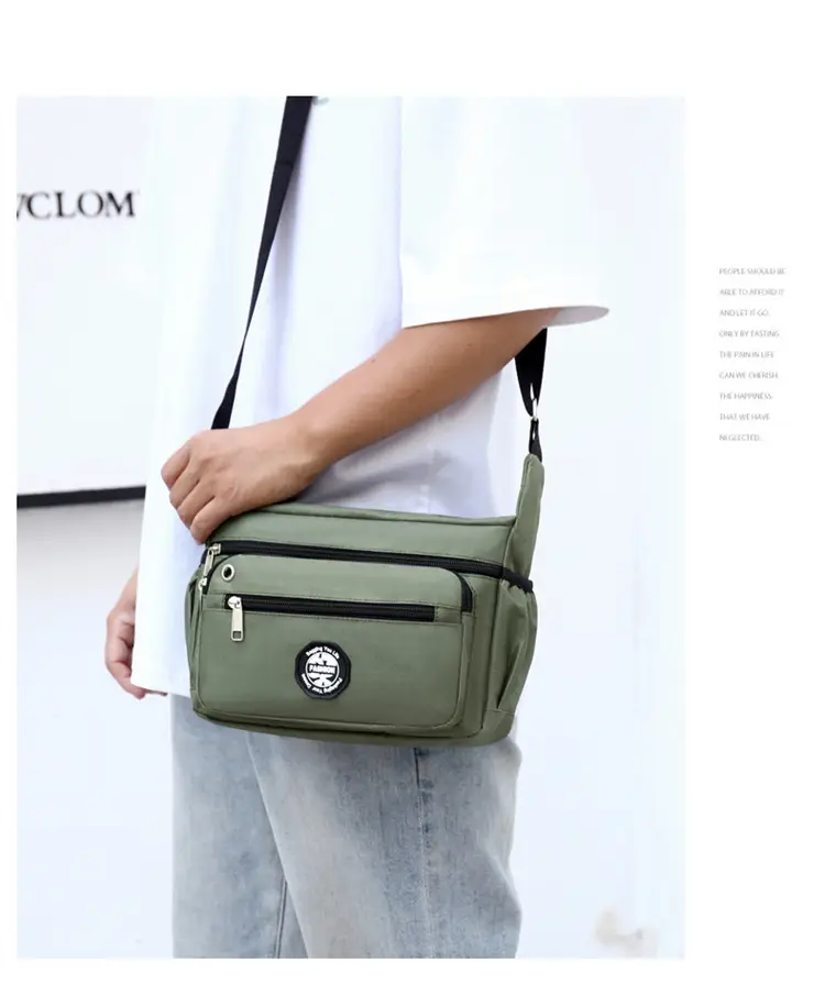 Men's Large Capacity Shoulder Bag Green — feature 36