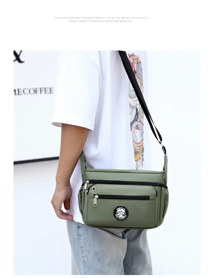 Men's Large Capacity Shoulder Bag Green — feature 37