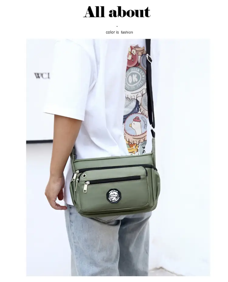Men's Large Capacity Shoulder Bag Green — feature 38