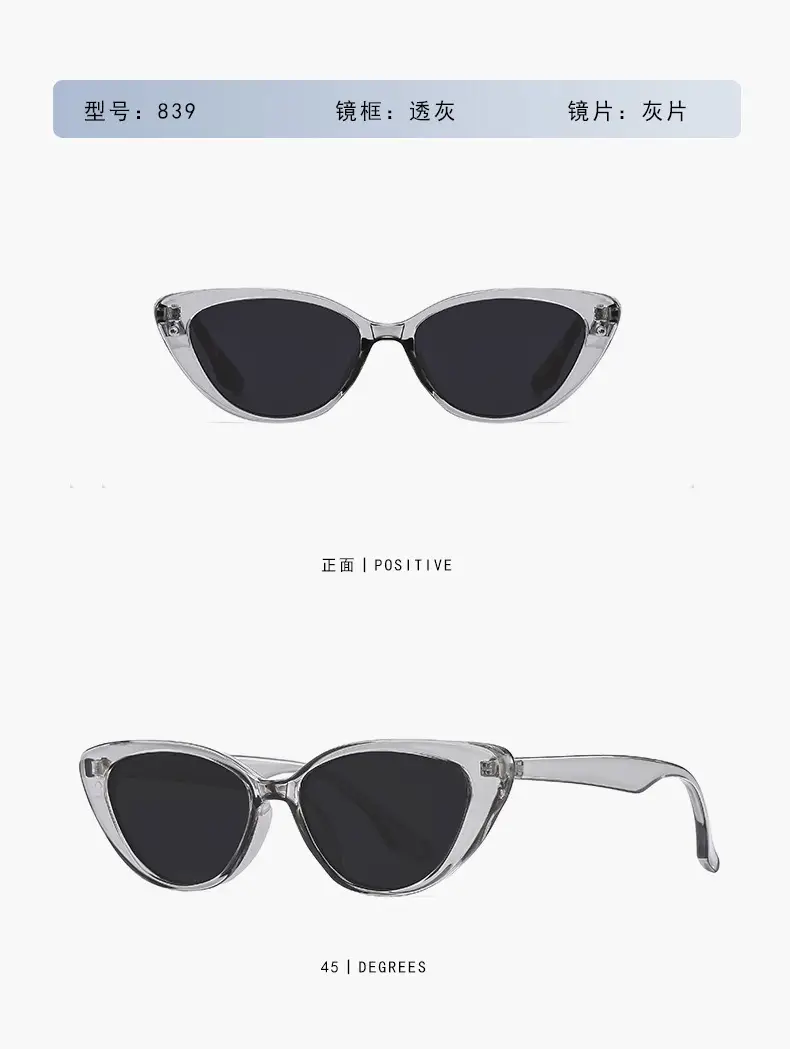 Cat-Eye Sunglasses for Women Men Transparent Frame — feature 12