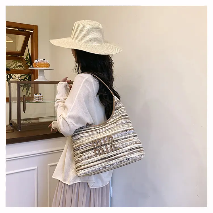 New Colorful Woven Straw Shoulder Bag Large Capacity — feature 11