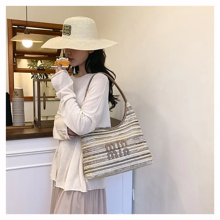 New Colorful Woven Straw Shoulder Bag Large Capacity — feature 13