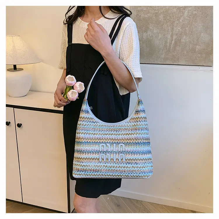 New Colorful Woven Straw Shoulder Bag Large Capacity — feature 19