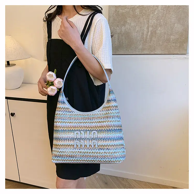 New Colorful Woven Straw Shoulder Bag Large Capacity — feature 20