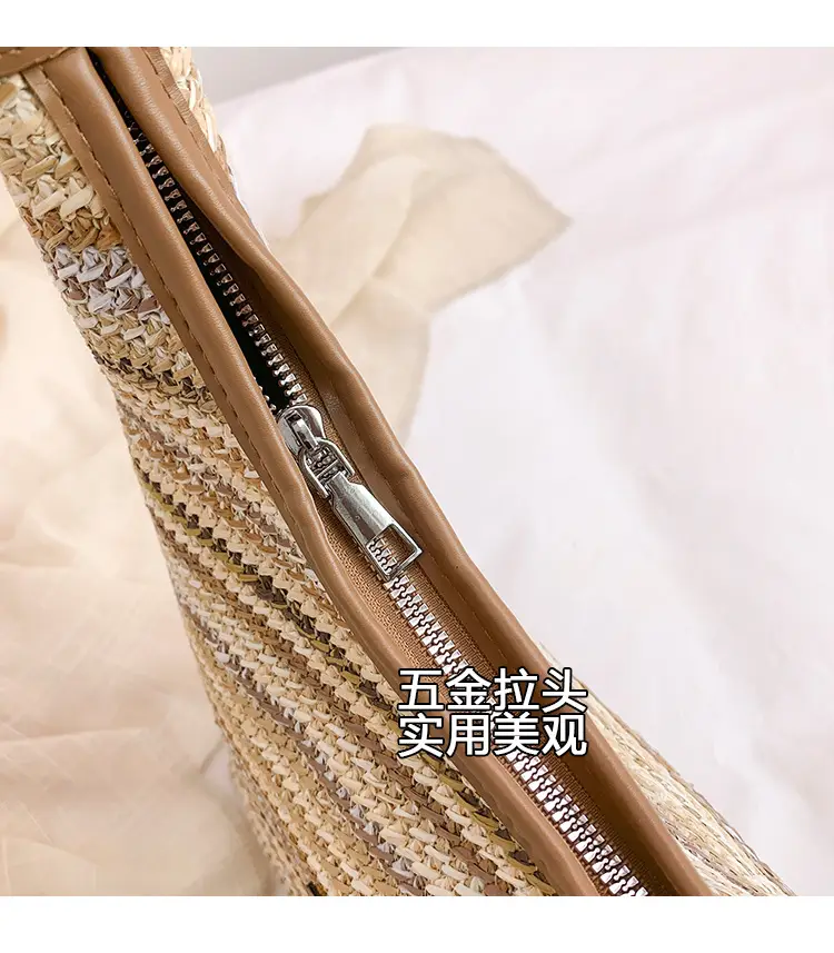 New Colorful Woven Straw Shoulder Bag Large Capacity — feature 8