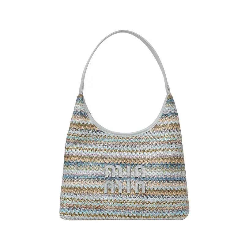 New Colorful Woven Straw Shoulder Bag Large Capacity - Image 3