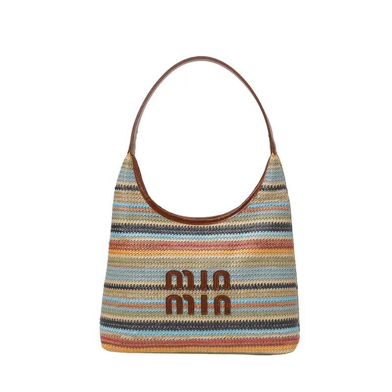 New Colorful Woven Straw Shoulder Bag Large Capacity - Image 4