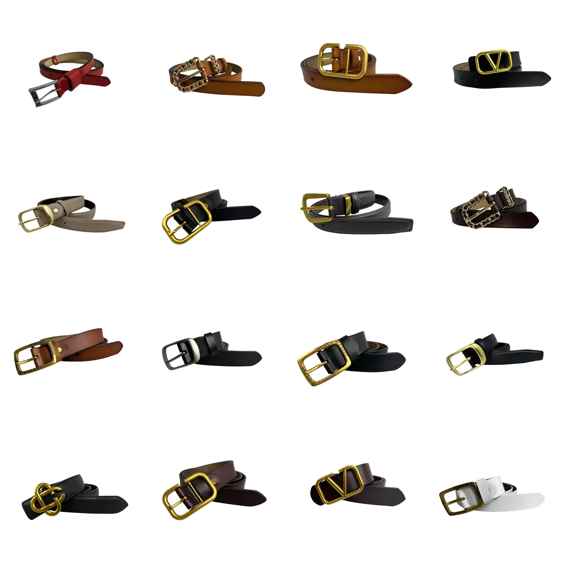 Women's Genuine Leather Pin Buckle Belt Black - Image 29