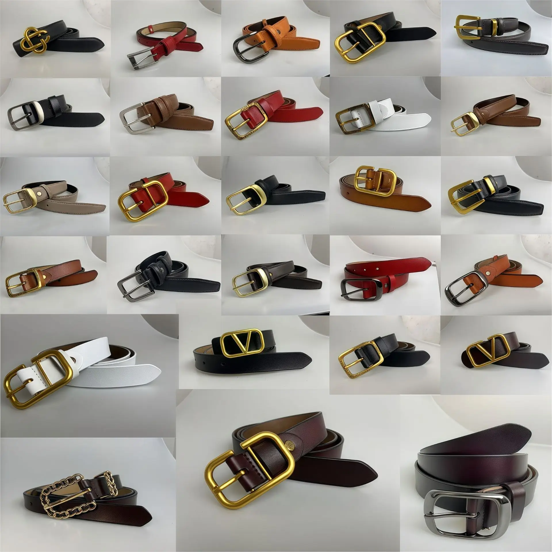 Women's Genuine Leather Pin Buckle Belt Black - Image 30