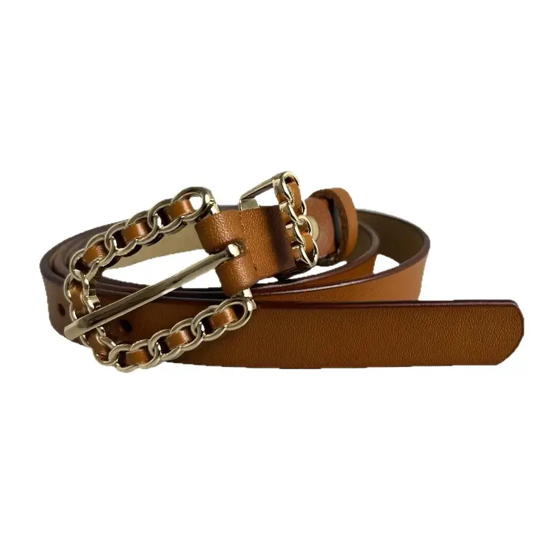 Women's Genuine Leather Pin Buckle Belt Black - Image 32