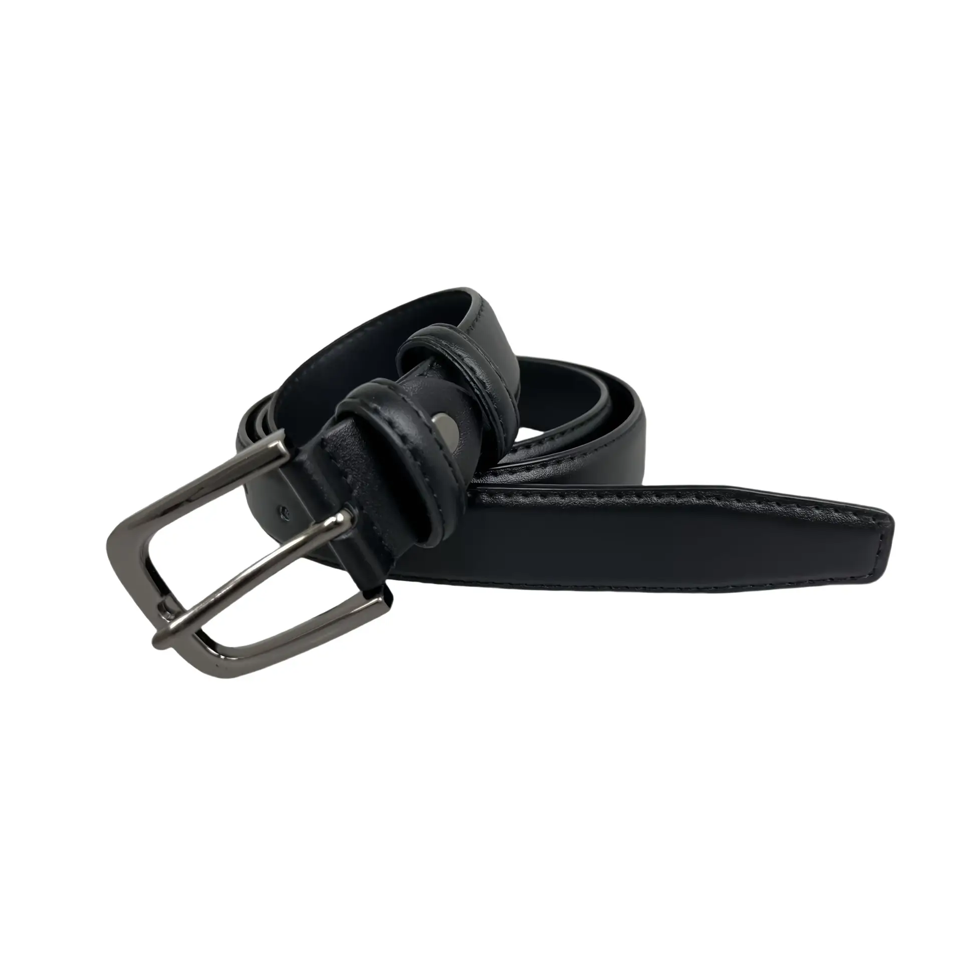 Women's Genuine Leather Pin Buckle Belt Black — feature 11