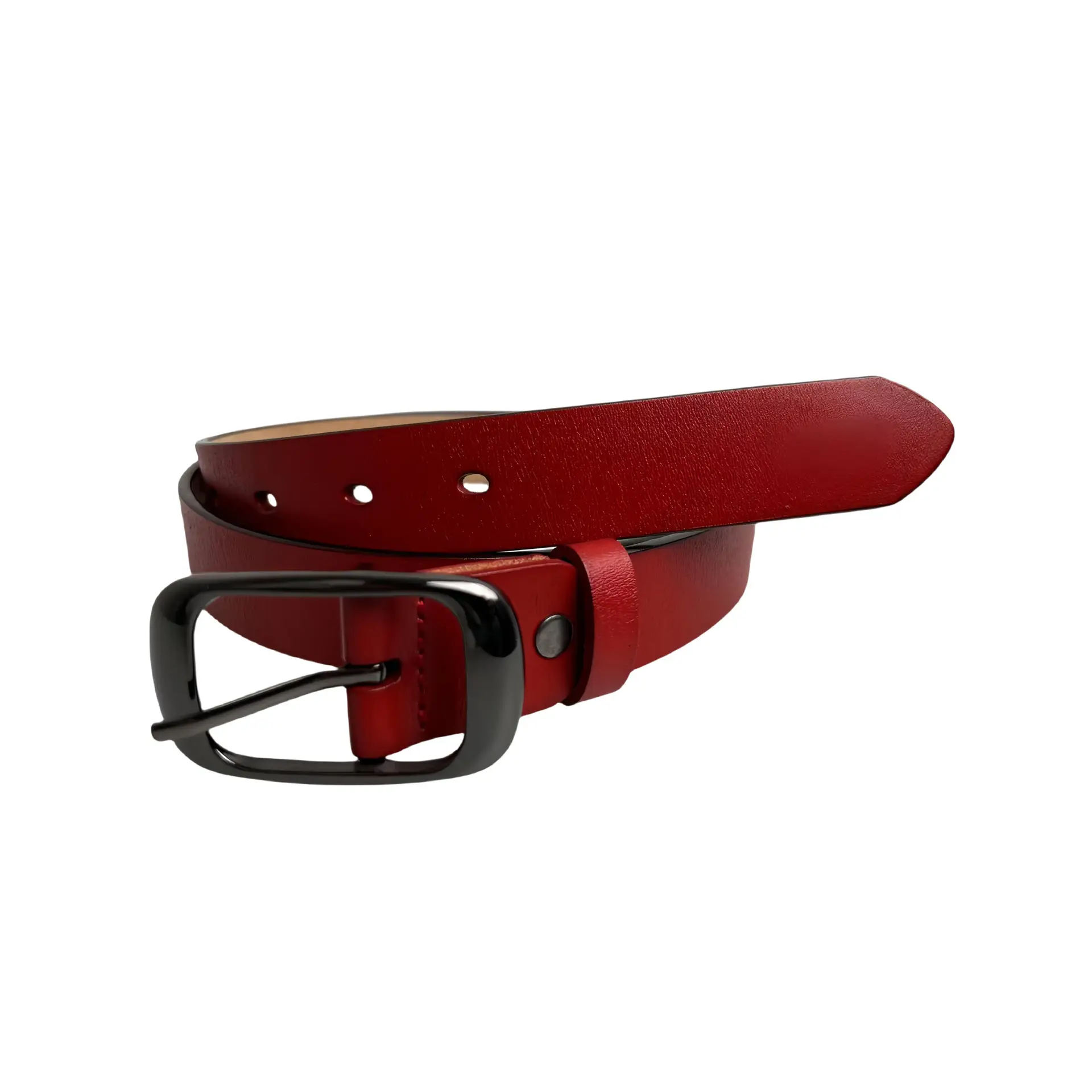 Women's Genuine Leather Pin Buckle Belt Black — feature 23