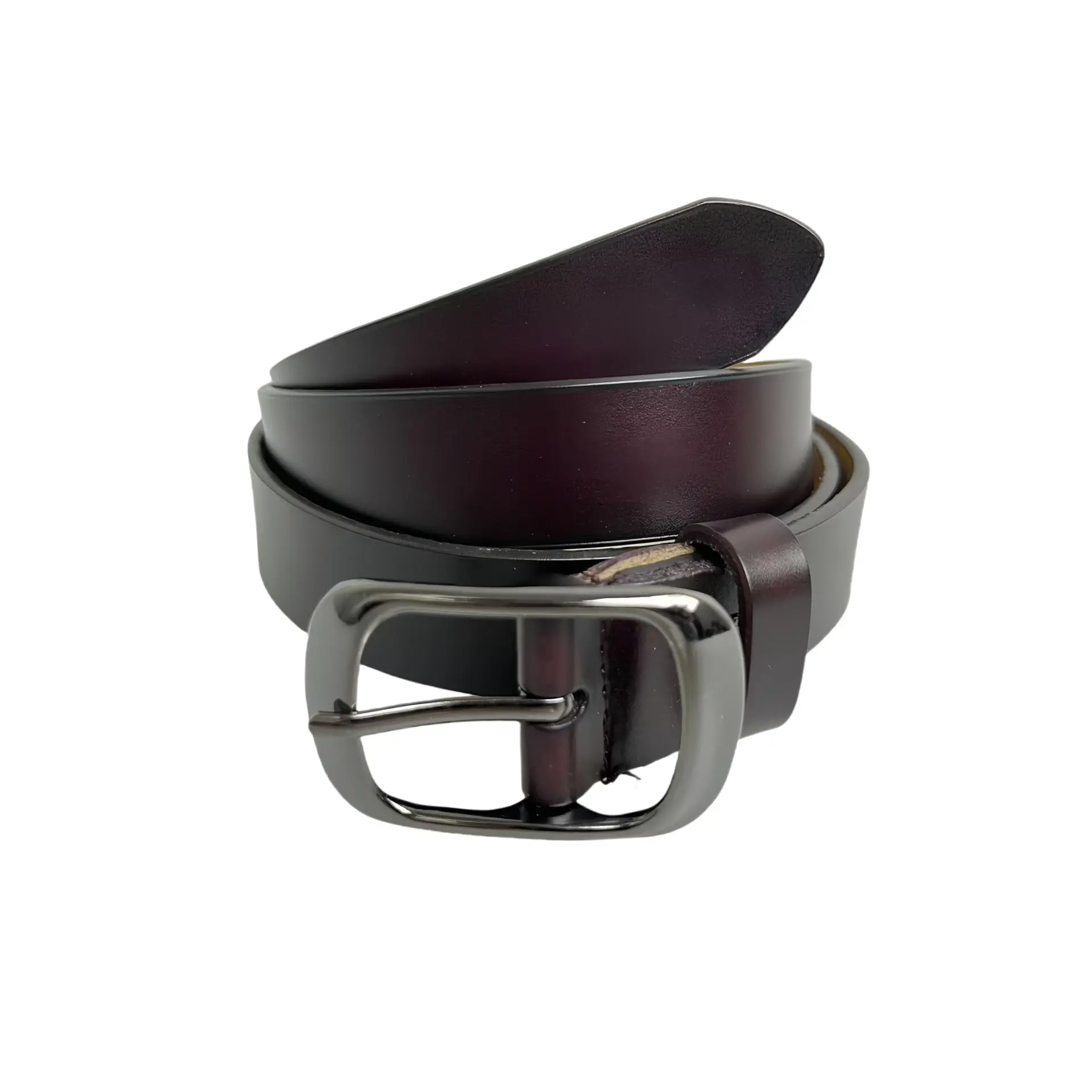 Women's Genuine Leather Pin Buckle Belt Black — feature 29