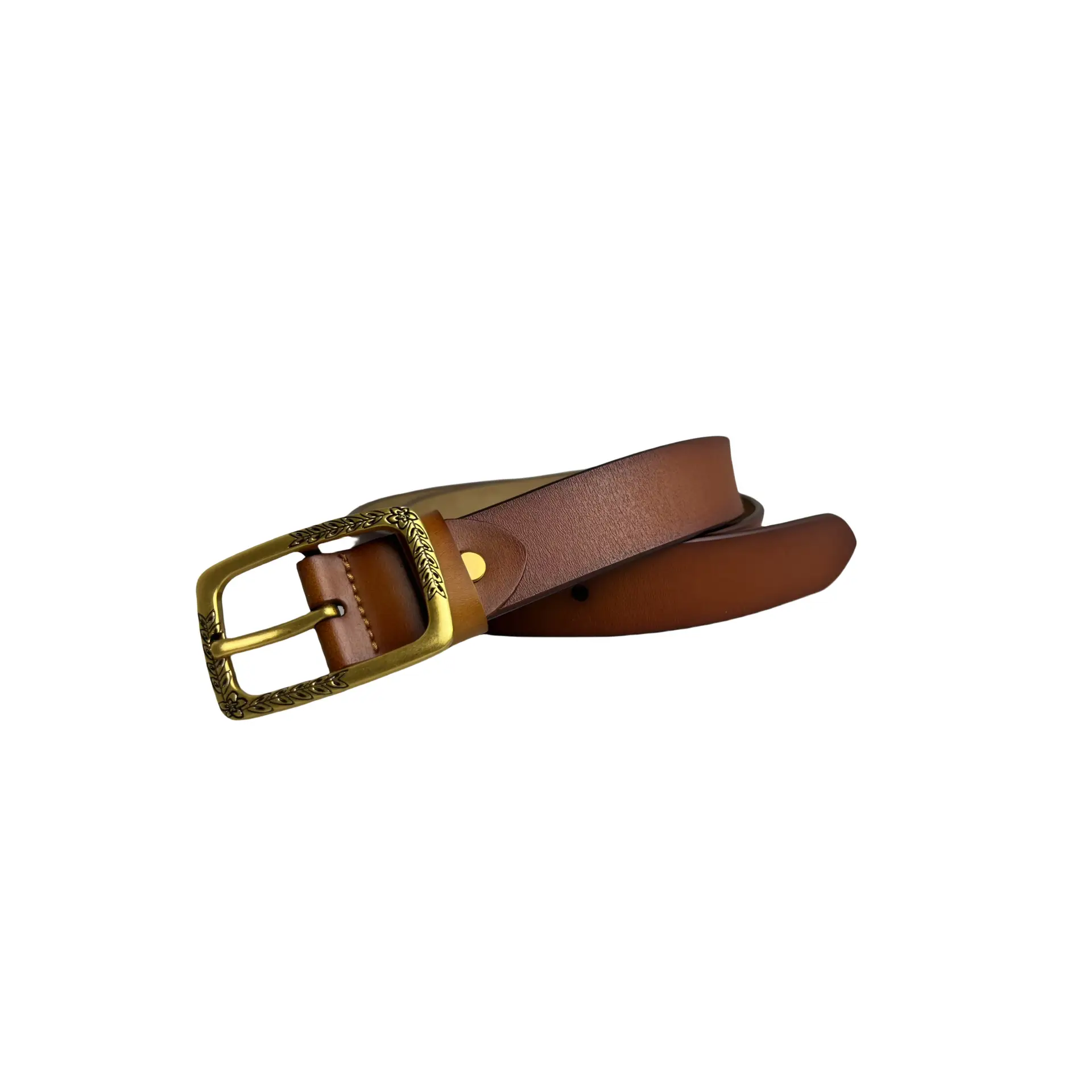 Women's Genuine Leather Pin Buckle Belt Black - Image 11