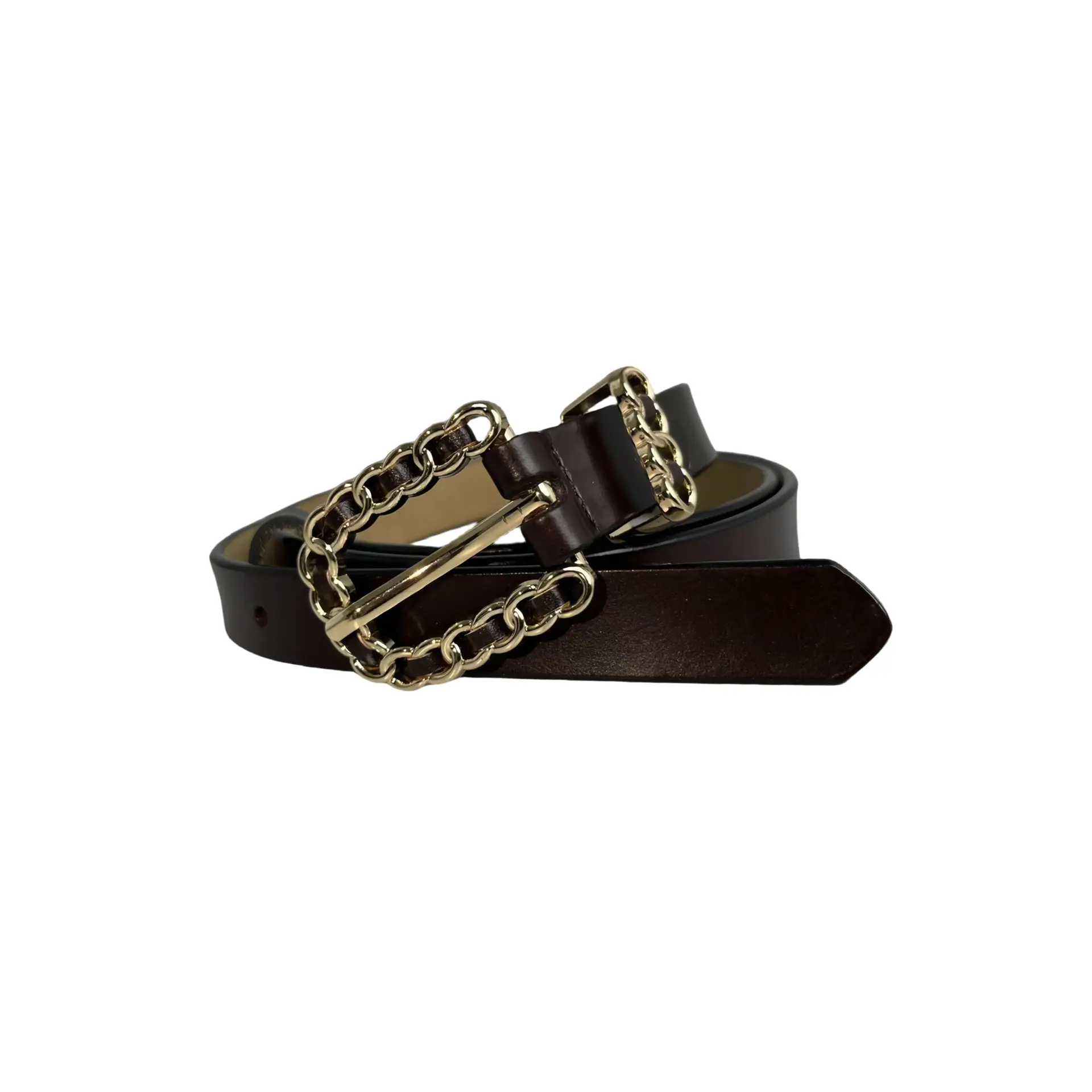 Women's Genuine Leather Pin Buckle Belt Black - Image 2