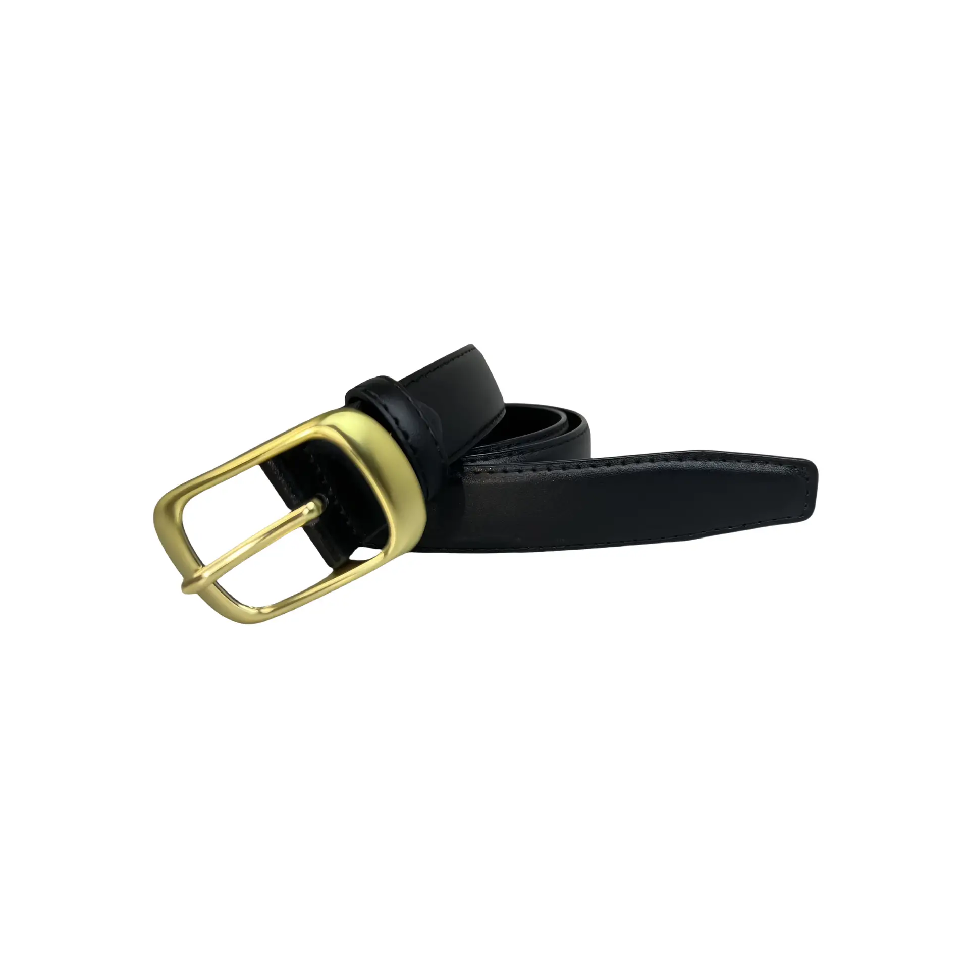 Women's Genuine Leather Pin Buckle Belt Black - Image 4