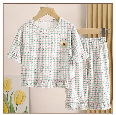 Children's Pajamas suit Summer New Girls' Boneless Modal Capri Pants Girls' Air-conditioning Clothing Home Clothes Children's Clothing — feature 14