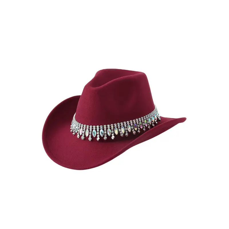Black Tassels & Gemstone Cowboy Hat for Men Women - Image 16