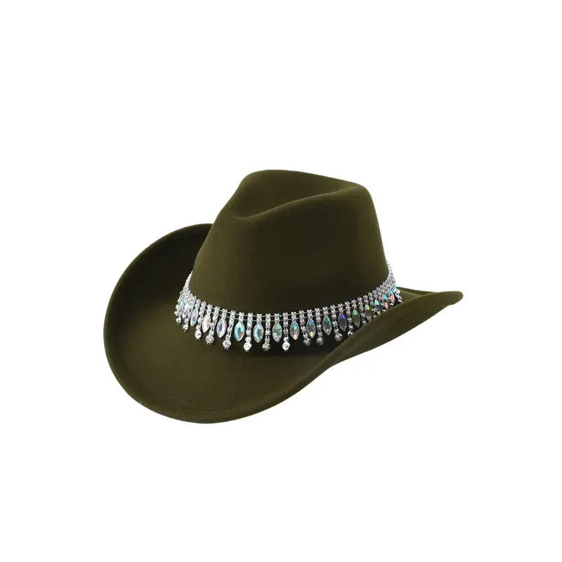 Black Tassels & Gemstone Cowboy Hat for Men Women - Image 11