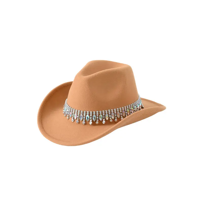 Black Tassels & Gemstone Cowboy Hat for Men Women - Image 5
