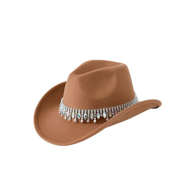 Black Tassels & Gemstone Cowboy Hat for Men Women - Image 6