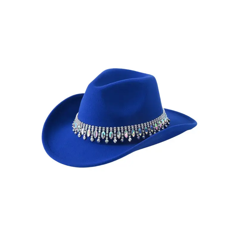 Black Tassels & Gemstone Cowboy Hat for Men Women - Image 8