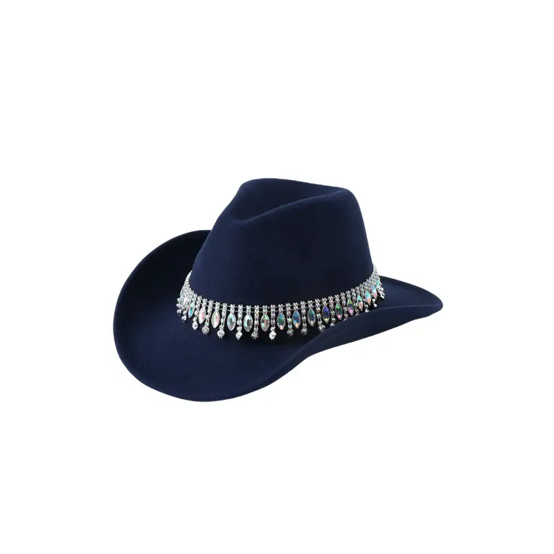 Black Tassels & Gemstone Cowboy Hat for Men Women - Image 9