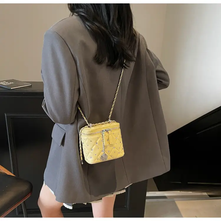 Diamond Studded French Mini Crossbody Bag Pink — feature 14