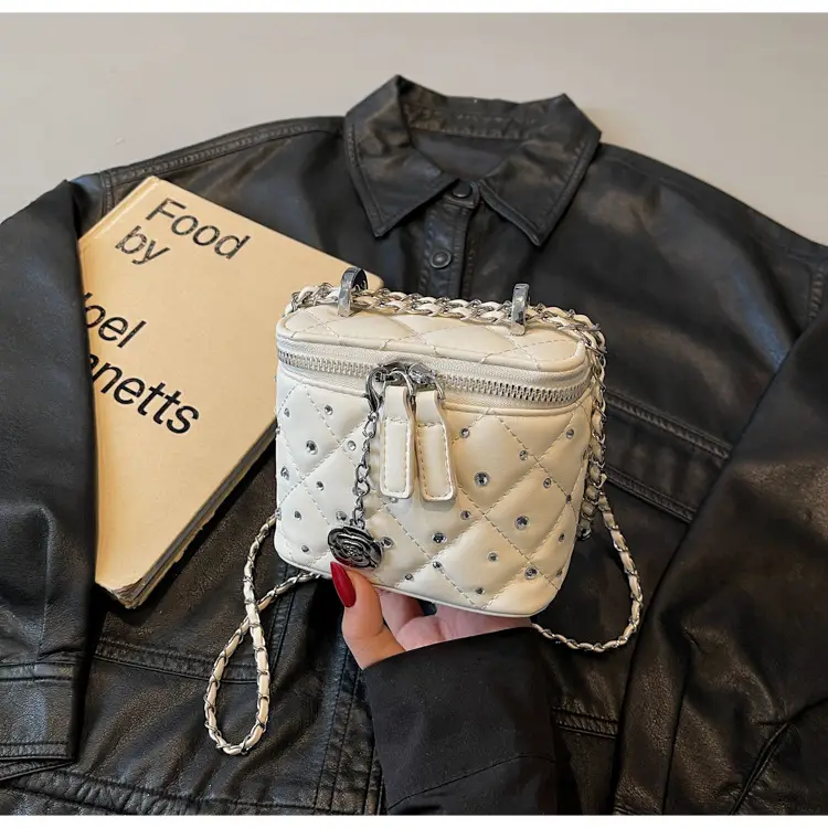 Diamond Studded French Mini Crossbody Bag Pink — feature 24