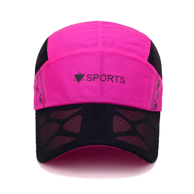 Men Sports Cap Quick Dry Fishing Hat Pink Mesh - Image 6